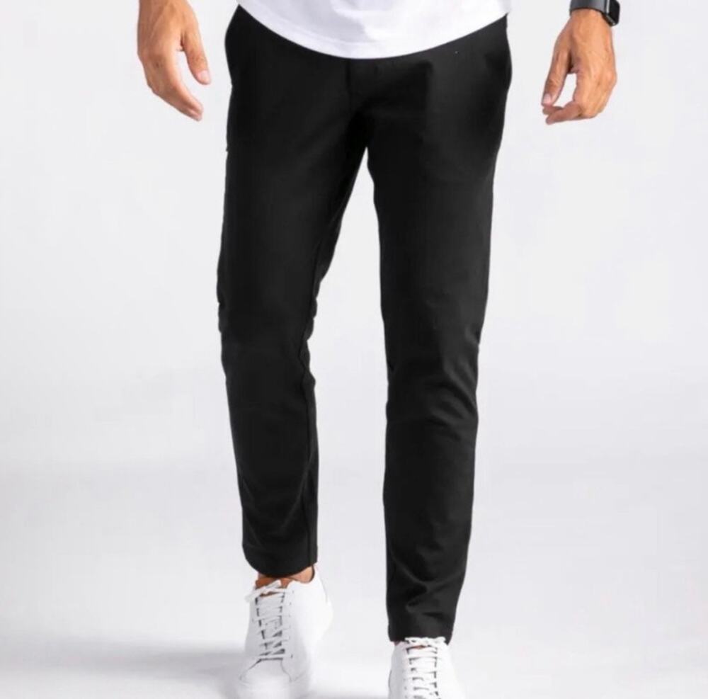 BYLT Men’s Everyday Pant 2.0 Black Slim Fit Viscose Stretch 38 Active